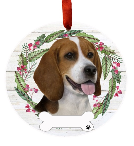 [550-3] Beagle ornament, ceramic wreath