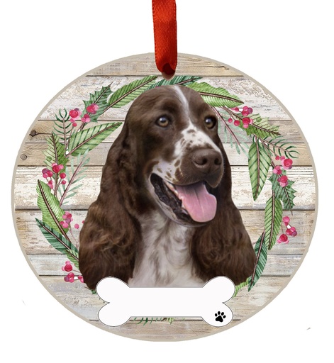 [550-42] Springer Spaniel ornament, ceramic wreath