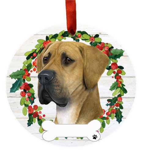 [550-66] Great Dane, uncropped ornament, ceramic wreath