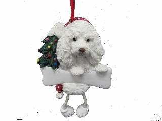 [35356-124] Maltipoo, Dangling Dog Ornament