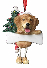 [35356-15] Golden Retriever Dangling Dog Ornament