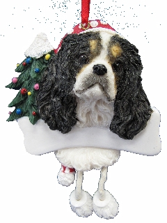 [35356-19] King Charles, tri-color Dangling Dog Ornament