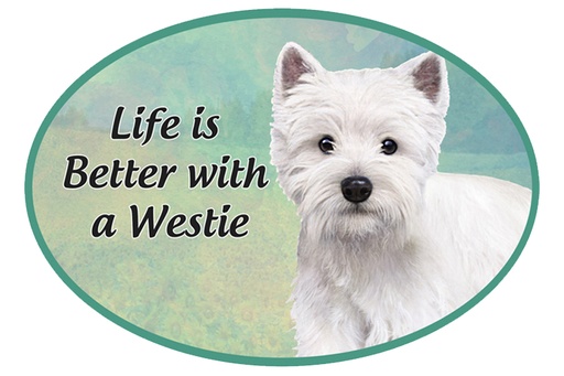 [1001-45] Westie car magnets, oval