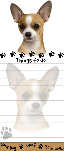 [400-10] Chihuahua, tan  Notepads, Magnetic Tall Die-Cut