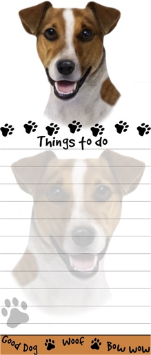 [400-17] Jack Russell  Notepads, Magnetic Tall Die-Cut