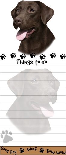 [400-22] Labrador, chocolate  Notepads, Magnetic Tall Die-Cut
