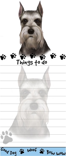 [400-34] Schnauzer, cropped  Notepads, Magnetic Tall Die-Cut