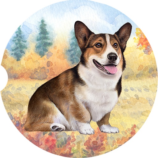 Welsh Corgi Sitting coasters car