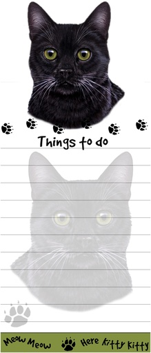 [401-5] Black cat Notepads, Magnetic Tall Die-Cut