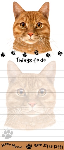 [401-8] Tabby, orange cat Notepads, Magnetic Tall Die-Cut