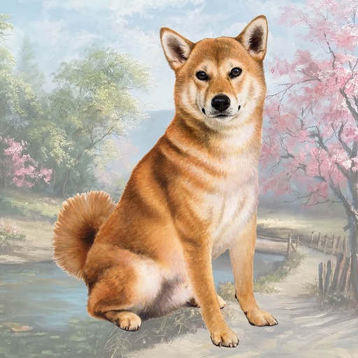 [250-68] Shiba Inu Coaster, square