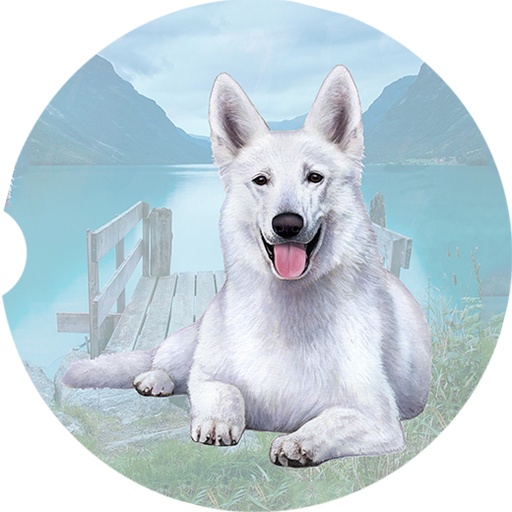 German Shepherd White coasters car