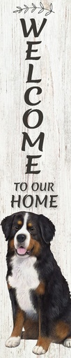 [520-52] Bernese Mt. Dog porch, welcome sign