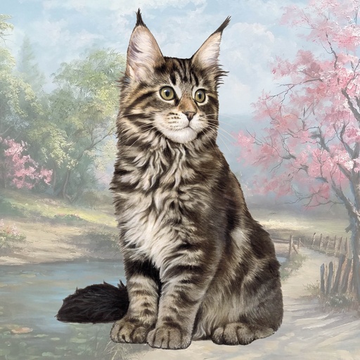 [251-6] Maine Coon Coaster, square