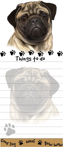 [400-31] Pug  Notepads, Magnetic Tall Die-Cut