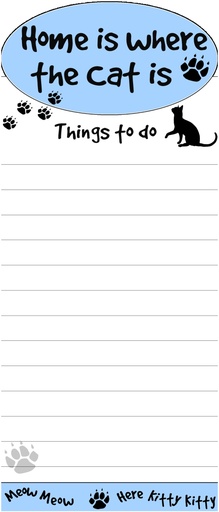 [401-201] Home is where the Cat is Notepads, Magnetic Tall Die-Cut