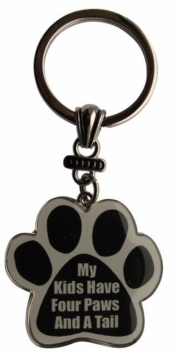 [KC-181] My kids have four paws and a tail Keychains, paw shaped