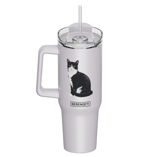 [783-3] Cat, Black and White Mug, 40 ounce