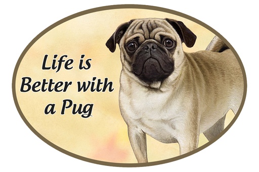 [1001-31] Pug car magnets, oval