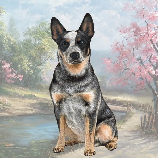 [250-90] Australian Cattle Dog Coaster, square
