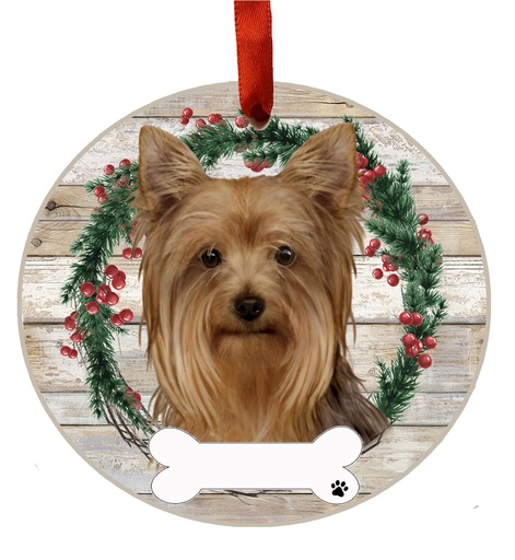 [550-46] Yorkie ornament, ceramic wreath