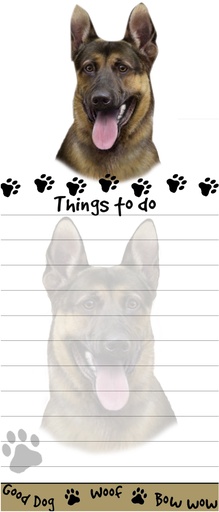 [400-75] German Shepherd  Notepads, Magnetic Tall Die-Cut