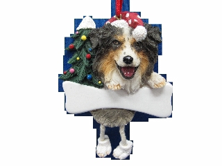 [35356-53] Australian Shepherd, Dangling Dog ornament