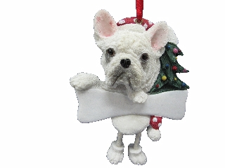 [35356-64] French Bulldog, cream Dangling Dog Ornament