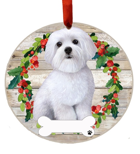 [550-24] Maltese, FB ornament, ceramic wreath