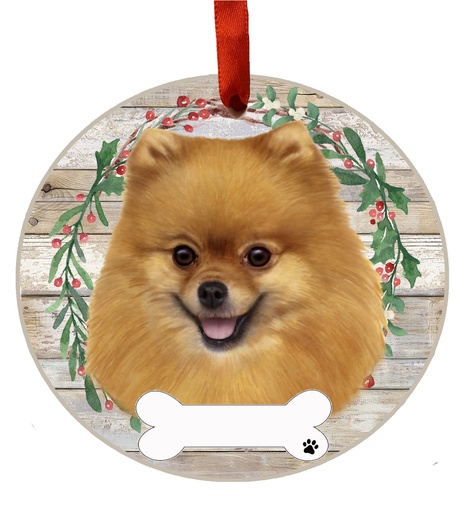 [550-27] Pomeranian ornament, ceramic wreath