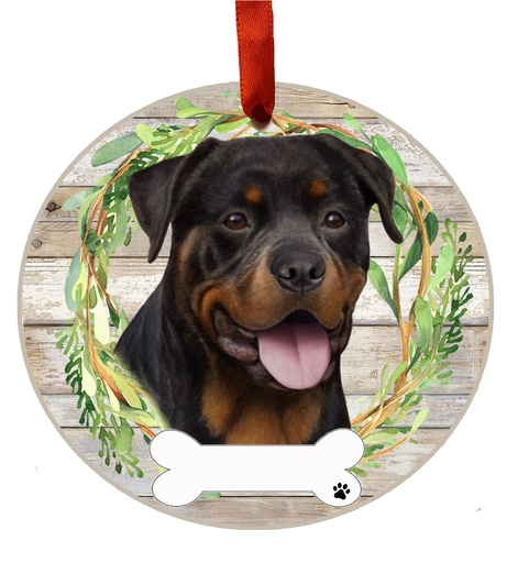[550-33] Rottweiler ornament, ceramic wreath