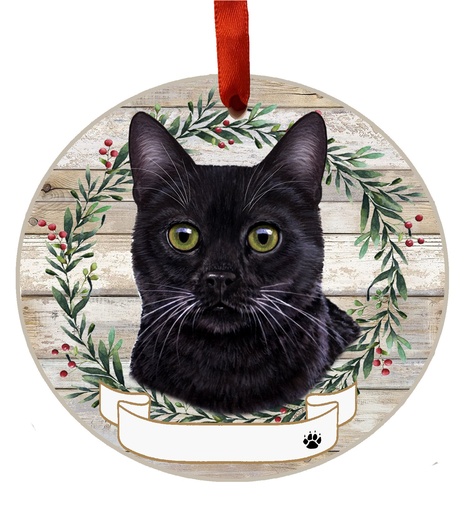 [551-5] Black Cat ornament, ceramic wreath