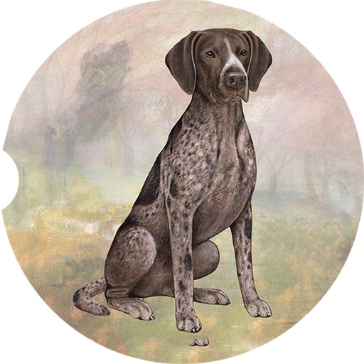 German Shorthair Pointer Sitting coasters car