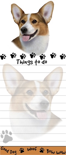 [400-100] Welsh Corgi  Notepads, Magnetic Tall Die-Cut