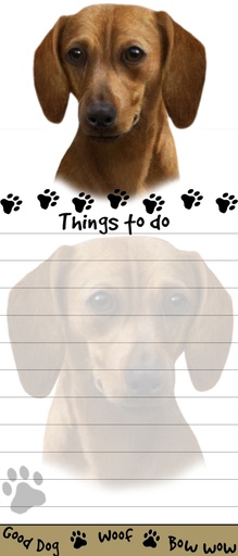 [400-13] Dachshund, red  Notepads, Magnetic Tall Die-Cut
