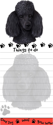 [400-29] Poodle, black  Notepads, Magnetic Tall Die-Cut