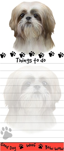 [400-87] Shih Tzu, tan and white puppy cut  Notepads, Magnetic Tall Die-Cut