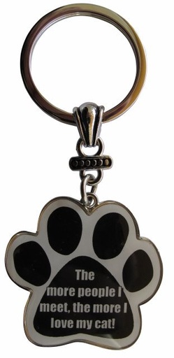 [KC-178] The more people I meet, the more I love my cat Keychains, paw shaped