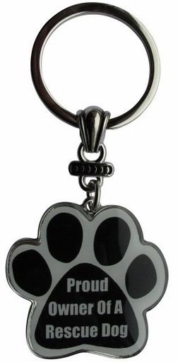 [KC-206] Proud owner of a rescue dog Keychains, paw shaped