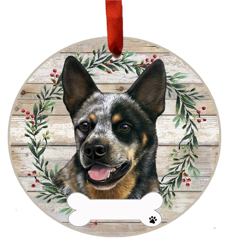 [550-90] Australian Cattle Dog ornament, ceramic wreath
