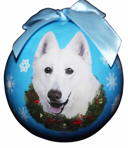 [CBO-75w] German Shepherd, white Ornaments, Christmas Ball