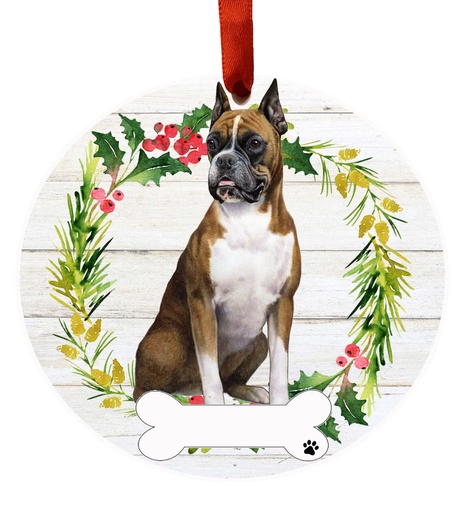 [550-6FB] Boxer, FB ornament, ceramic wreath