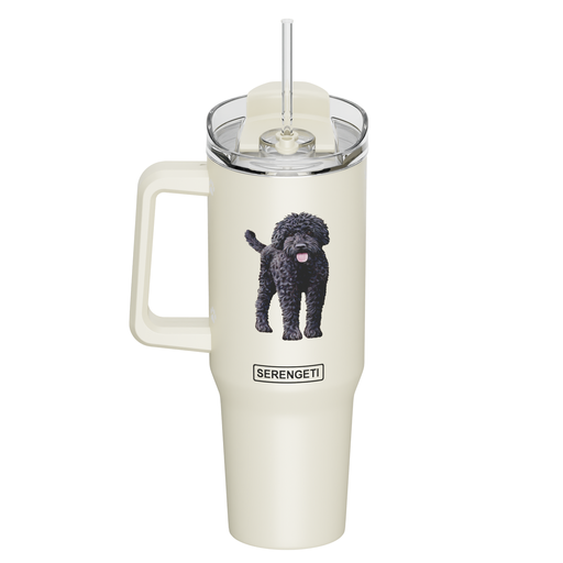 [782-121a] Labradoodle, black Mug, 40 ounce