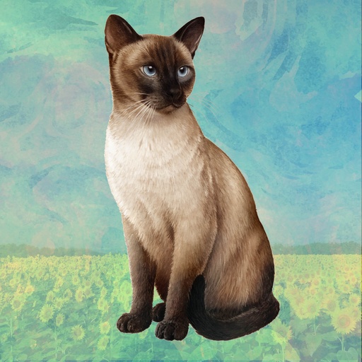 [251-7] Siamese Coaster, square