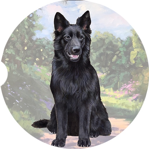 German Shepherd Black Sitting coasters car