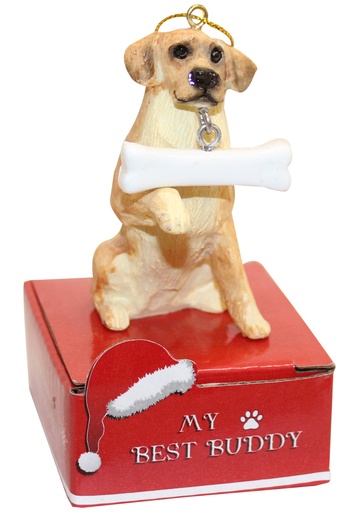 [900-15] Golden Retriever  Ornament statue with bone