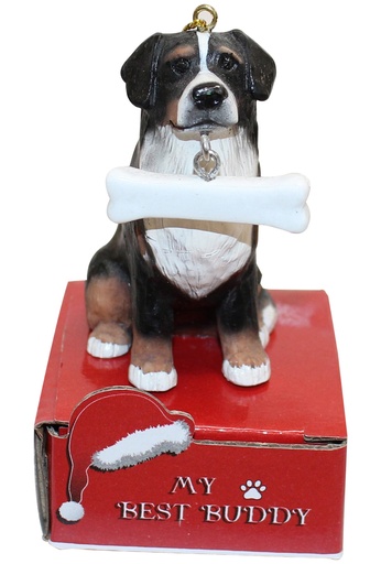 [900-52] Bernese Mt. Dog  Ornament statue with bone