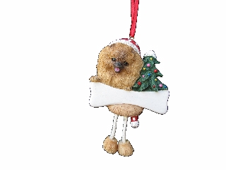 [35356-27] Pomeranian Dangling Dog Ornament