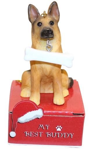 [900-75] German Shepherd  Ornament statue with bone