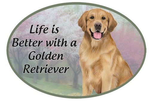 [1001-15] Golden Retriever car magnets, oval